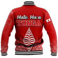 Mate Ma'a Tonga Rugby Baseball Jacket Tongan Kupesi Ngatu Style LT9 - Polynesian Pride