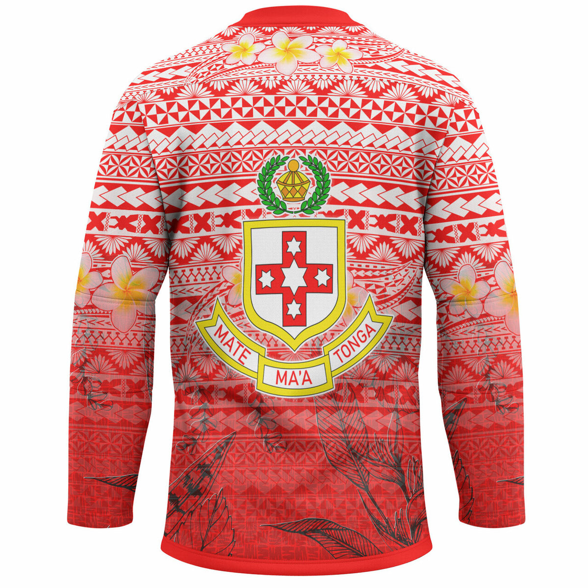 Tonga Custom Personalised Hockey Jersey - Kolisi Tonga With Tropical Flowers LT10 - Polynesian Pride