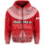 Custom Mate Maa Tonga Rugby Hoodie Tongan Kupesi Ngatu Style LT9 Zip Hoodie Red - Polynesian Pride