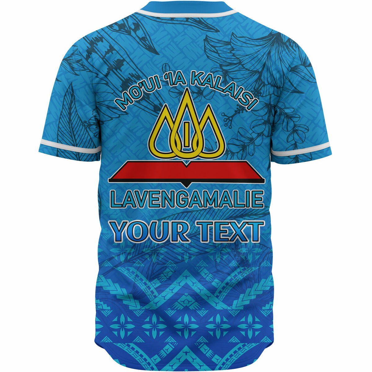 Tonga Custom Personalised Baseball Shirt - Lavengamalie College Logo With Tropical Flowers Baseball Shirt LT10 - Polynesian Pride