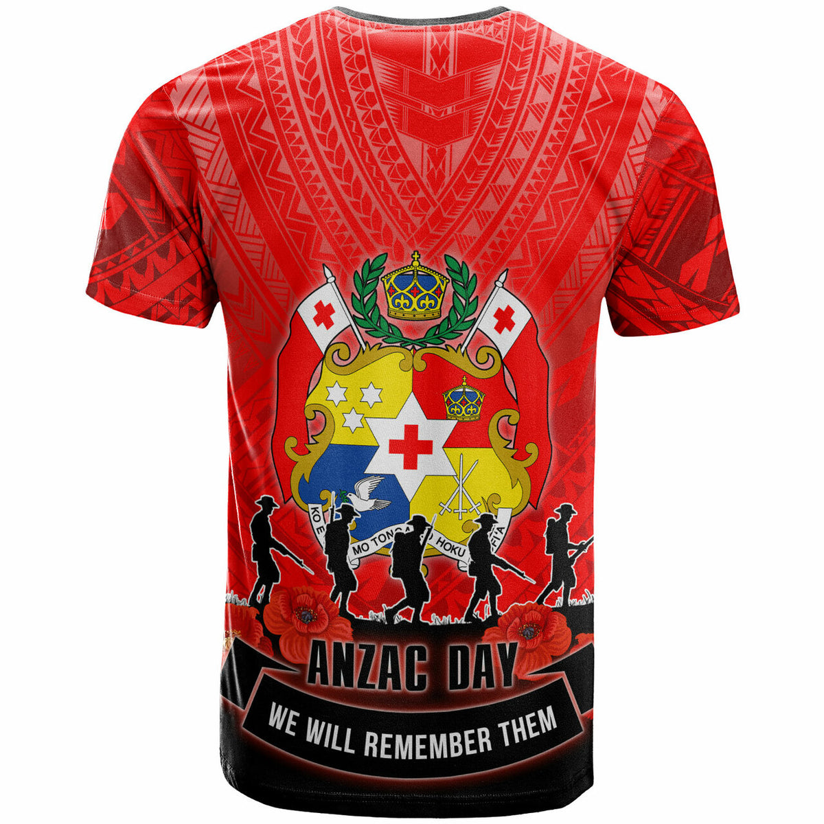 Tonga Custom T Shirt Tonga Anzac Remembrance Day T Shirt - Polynesian Pride