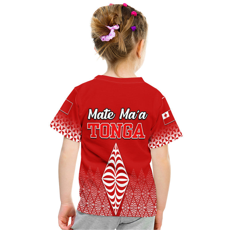 Mate Maa Tonga Rugby T Shirt Tongan Kupesi Ngatu Style LT9 - Polynesian Pride