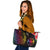 Tonga Leather Tote - Tropical Hippie Style Black - Polynesian Pride