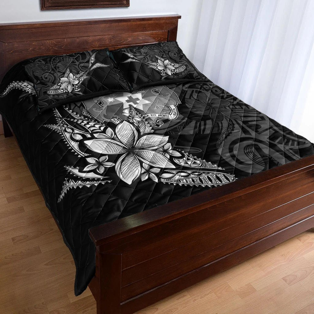 Tonga Quilt Bed Set - Fish With Plumeria Flowers Style - Polynesian Pride