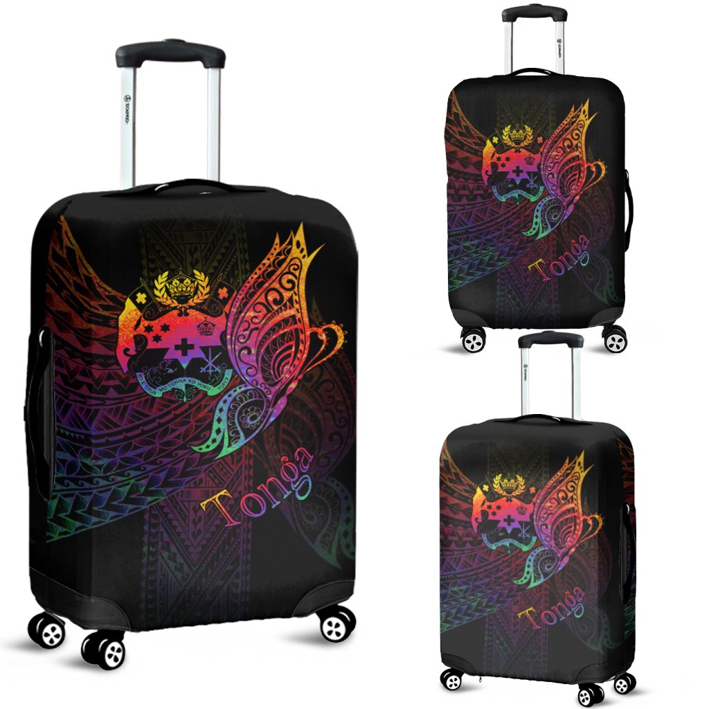 Tonga Luggage Covers - Butterfly Polynesian Style Black - Polynesian Pride