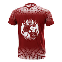 Tonga All Over T Shirt Fog Red - Polynesian Pride