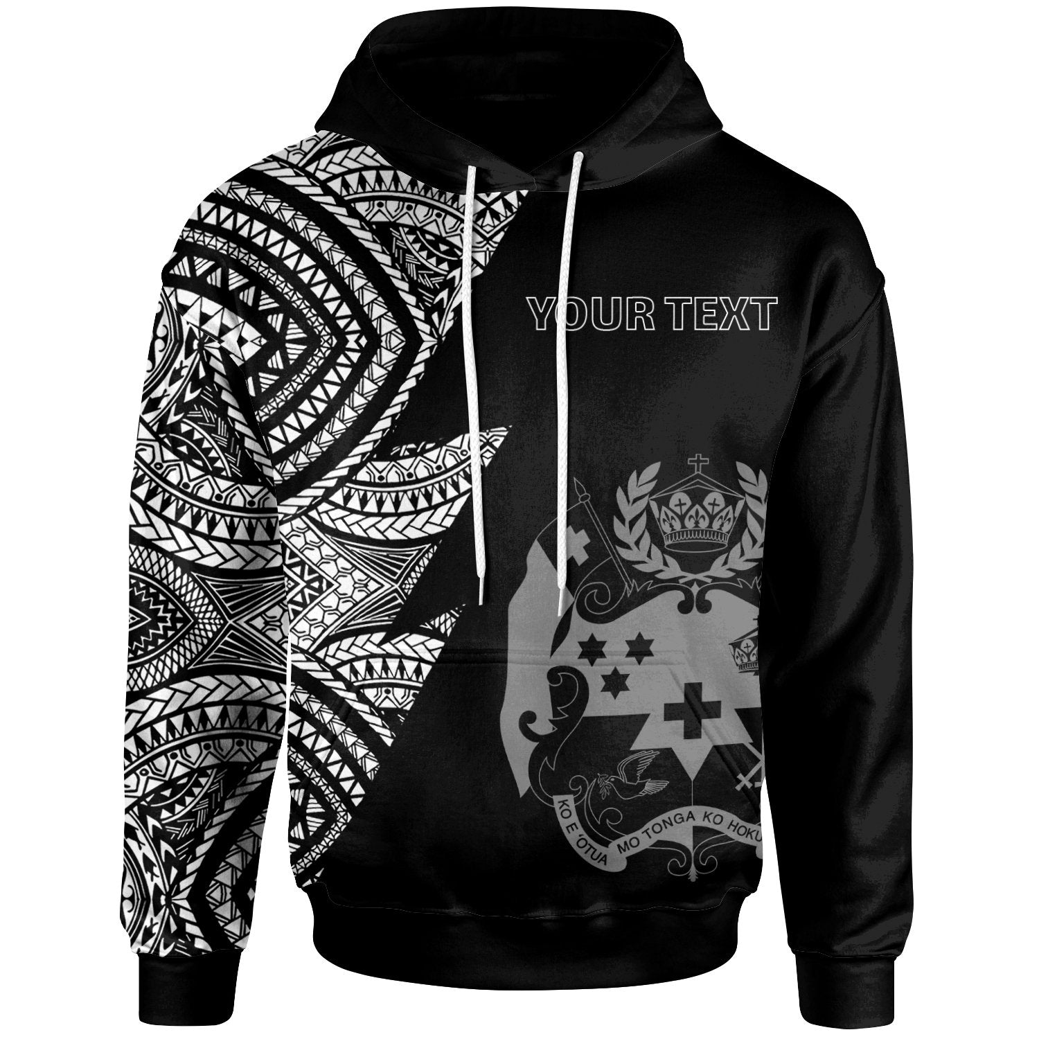 Tonga Custom Personalized Hoodie Flash Style White Unisex White - Polynesian Pride