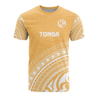 Tonga All Over T Shirt Tongan Coat of Arms Polynesian Tribal Gold Version Unisex Yellow - Polynesian Pride