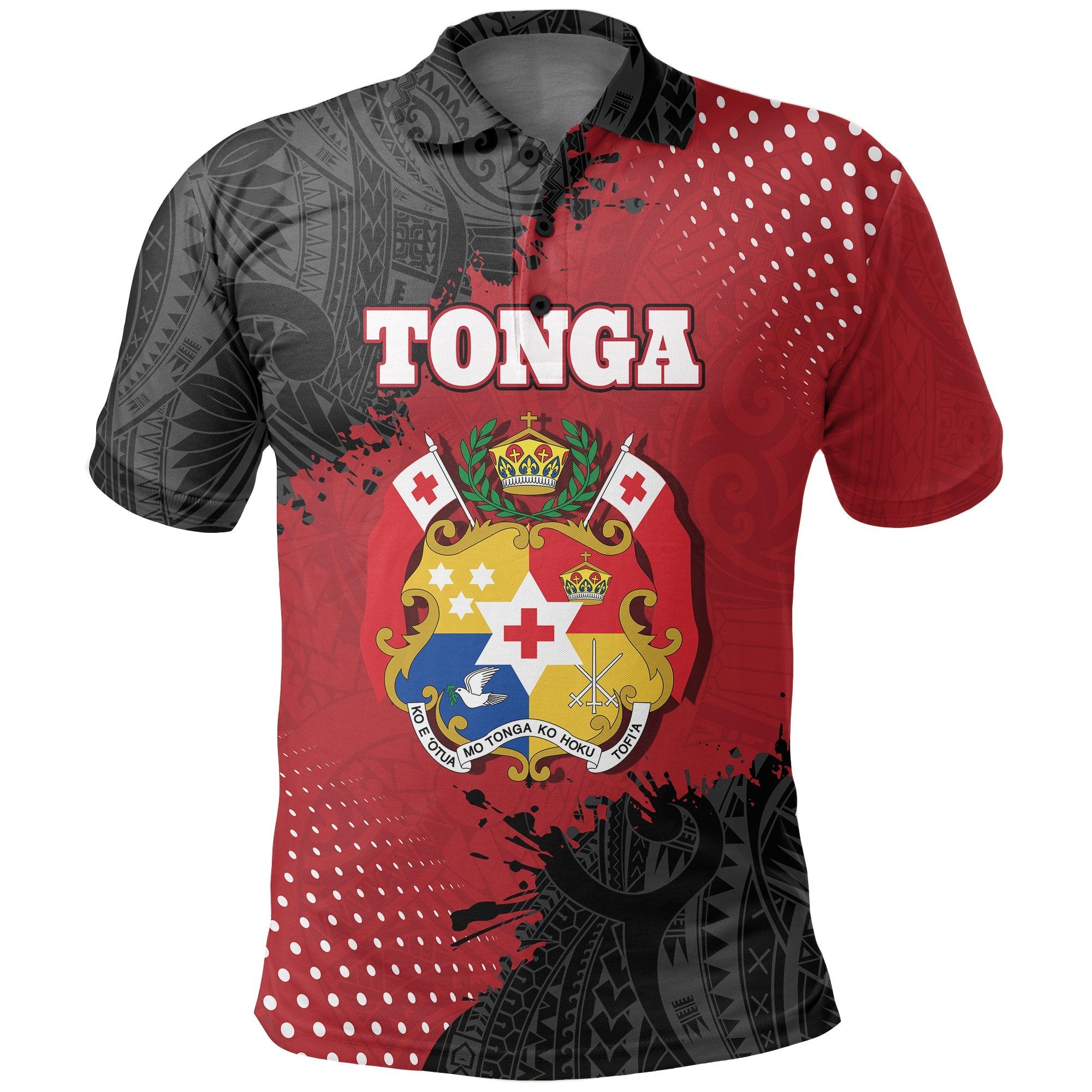 Tonga Polynesian Tattoo Polo Shirt Unisex Red - Polynesian Pride