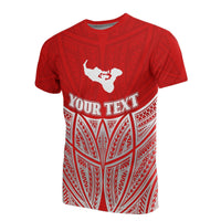Tonga Polynesian Custom T Shirt Red Pride Map and Seal Unisex Red - Polynesian Pride