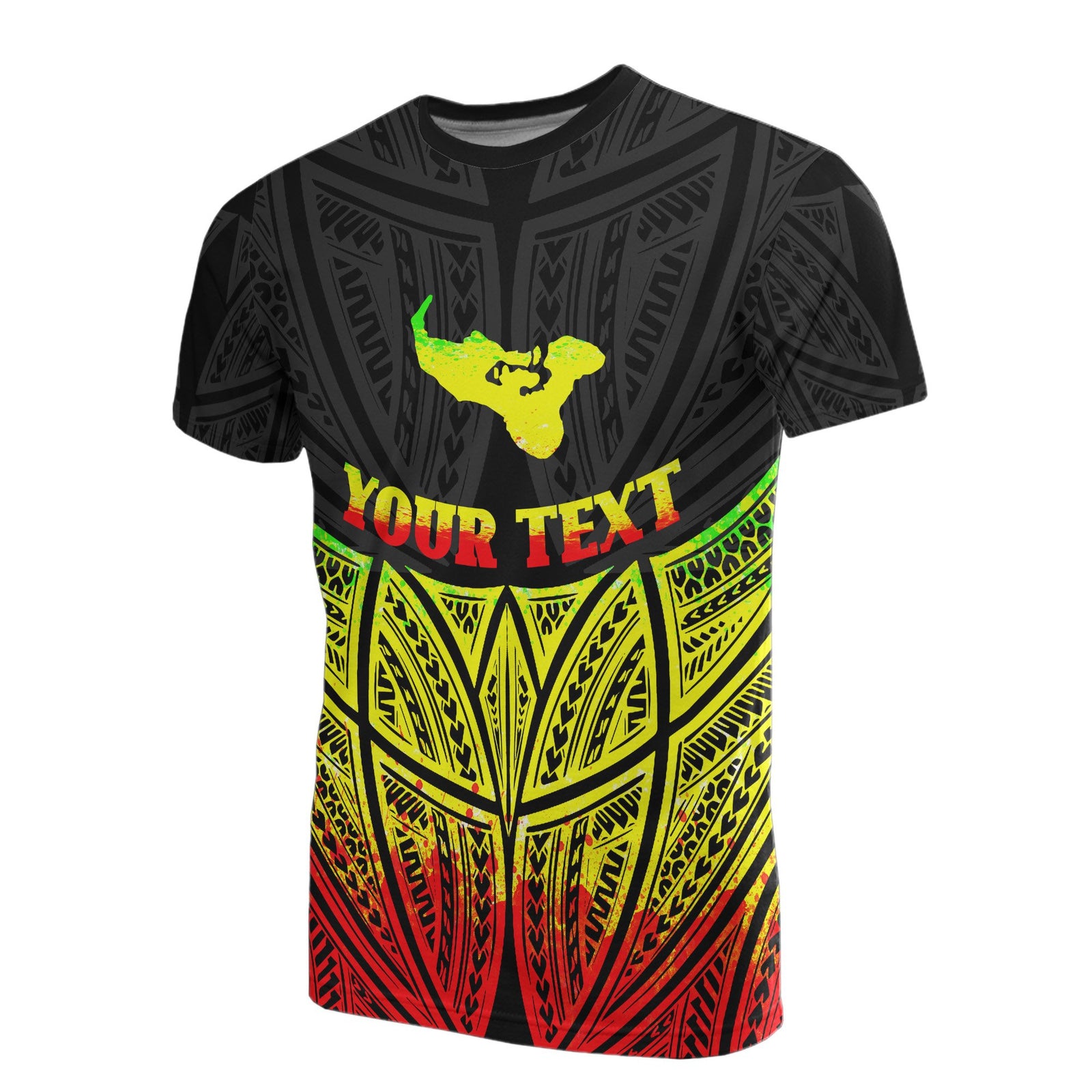 Tonga Polynesian Custom T Shirt Reggae Pride Map and Seal Unisex Reggae - Polynesian Pride