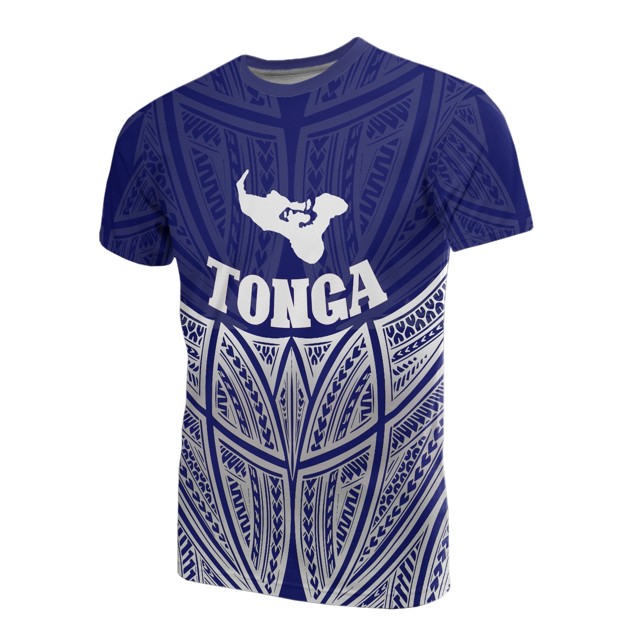 Tonga Polynesian T Shirt Blue Pride Map and Seal Unisex Blue - Polynesian Pride