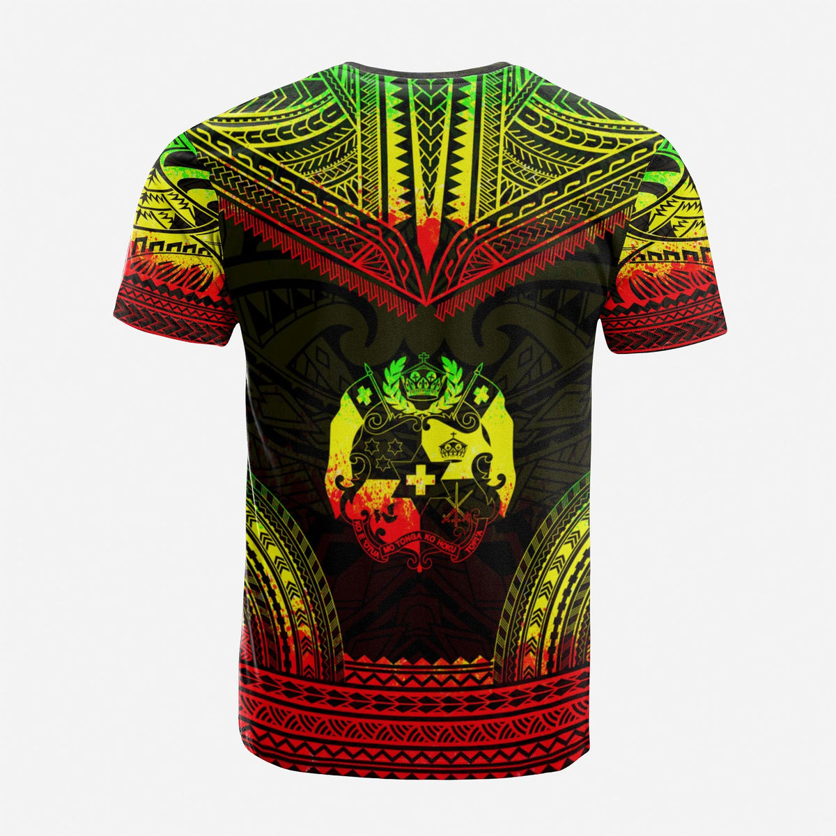 Tonga Custom T Shirt Tonga Coat of Arms Polynesian Chief Tattoo Reggae Version - Polynesian Pride