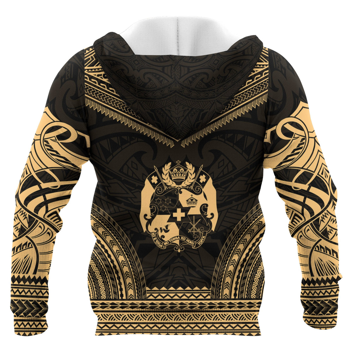 Tonga Polynesian Chief Custom Hoodie Gold Version - Polynesian Pride