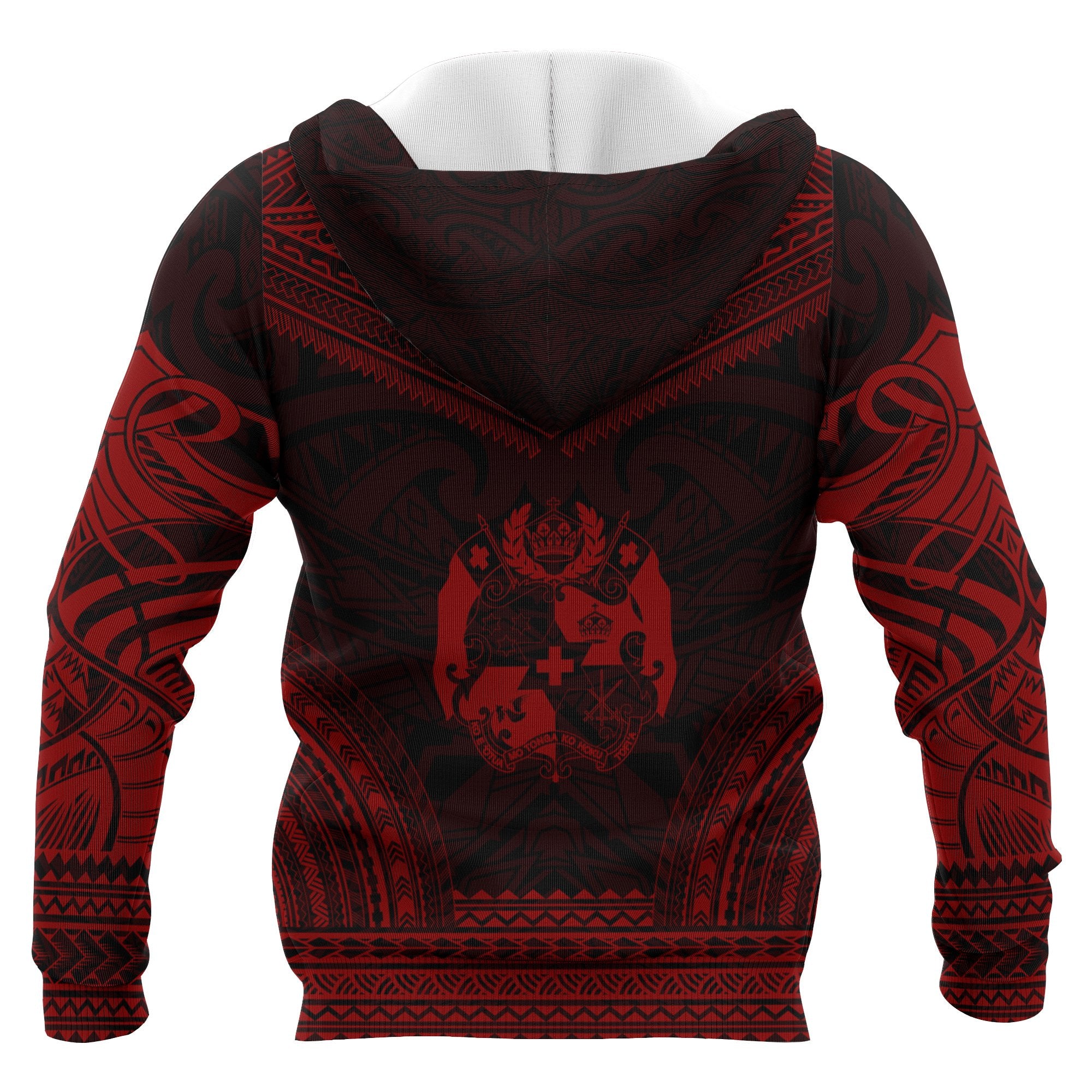 Tonga Polynesian Chief Custom Zip up Hoodie Red Version Unisex Red - Polynesian Pride