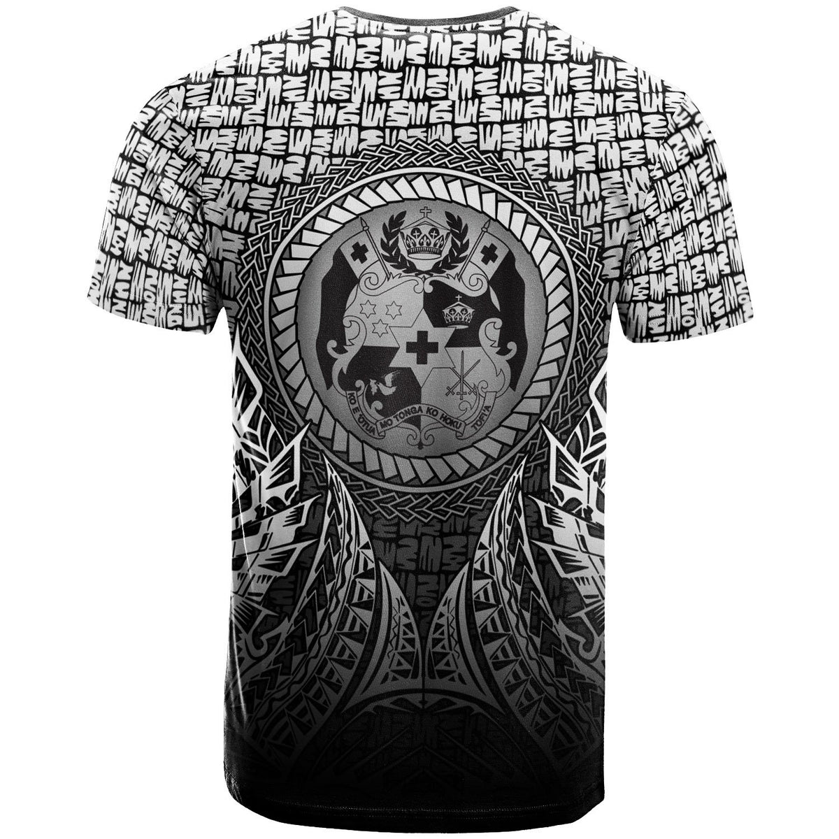 Tonga T Shirt Circle Pattern Black - Polynesian Pride