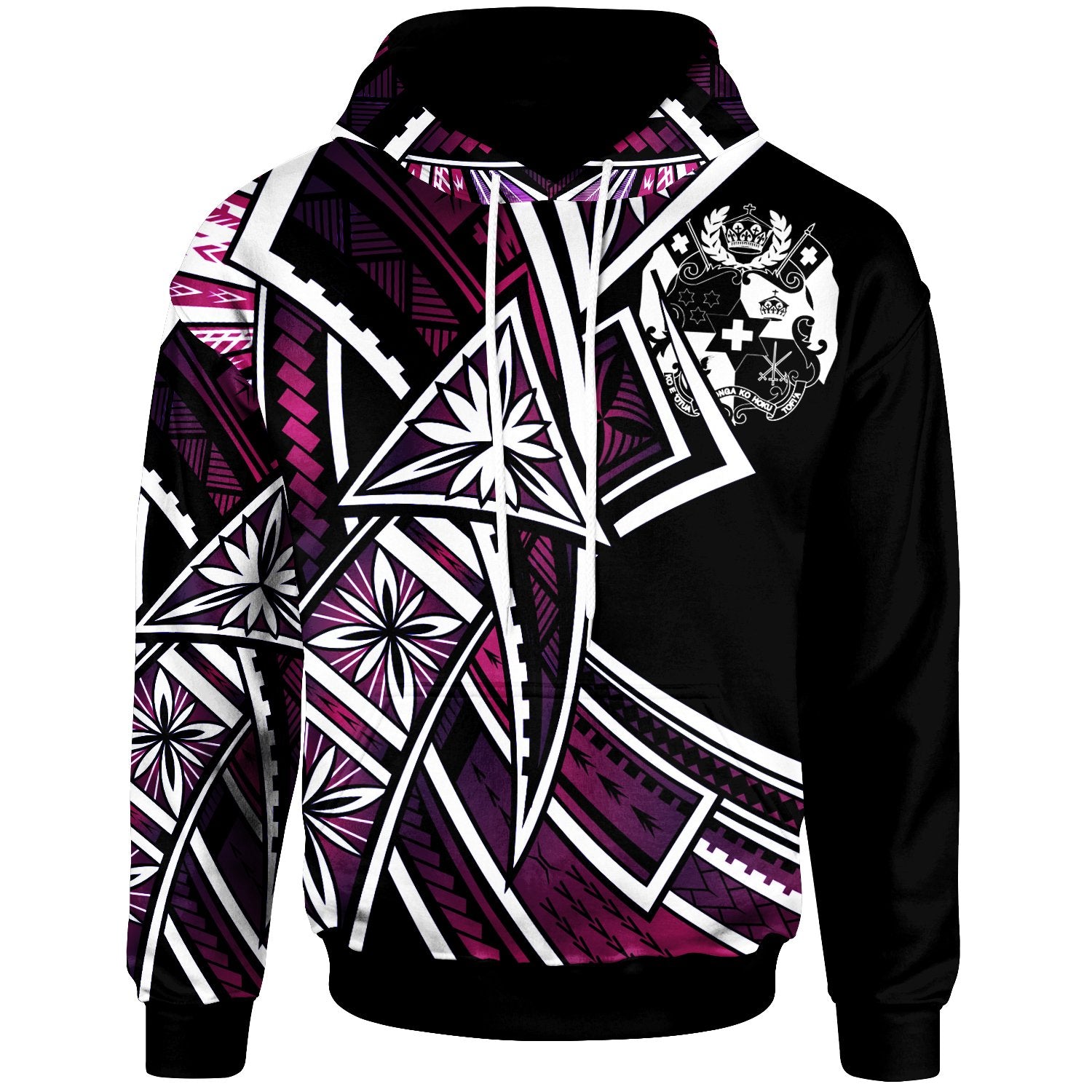 Tonga Hoodie Tribal Flower Special Pattern Purple Color Unisex Purple - Polynesian Pride