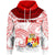 Tonga Custom Hoodie Unique Serrated Texture Red White Unisex Red - Polynesian Pride