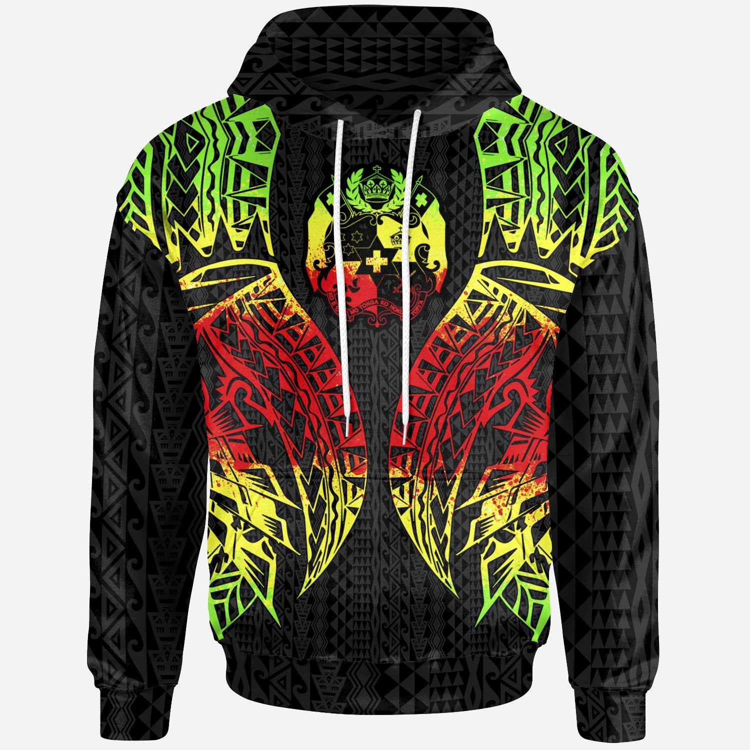 Tonga Hoodie Polynesian Lion Head Reggae Style Unisex Reggae - Polynesian Pride