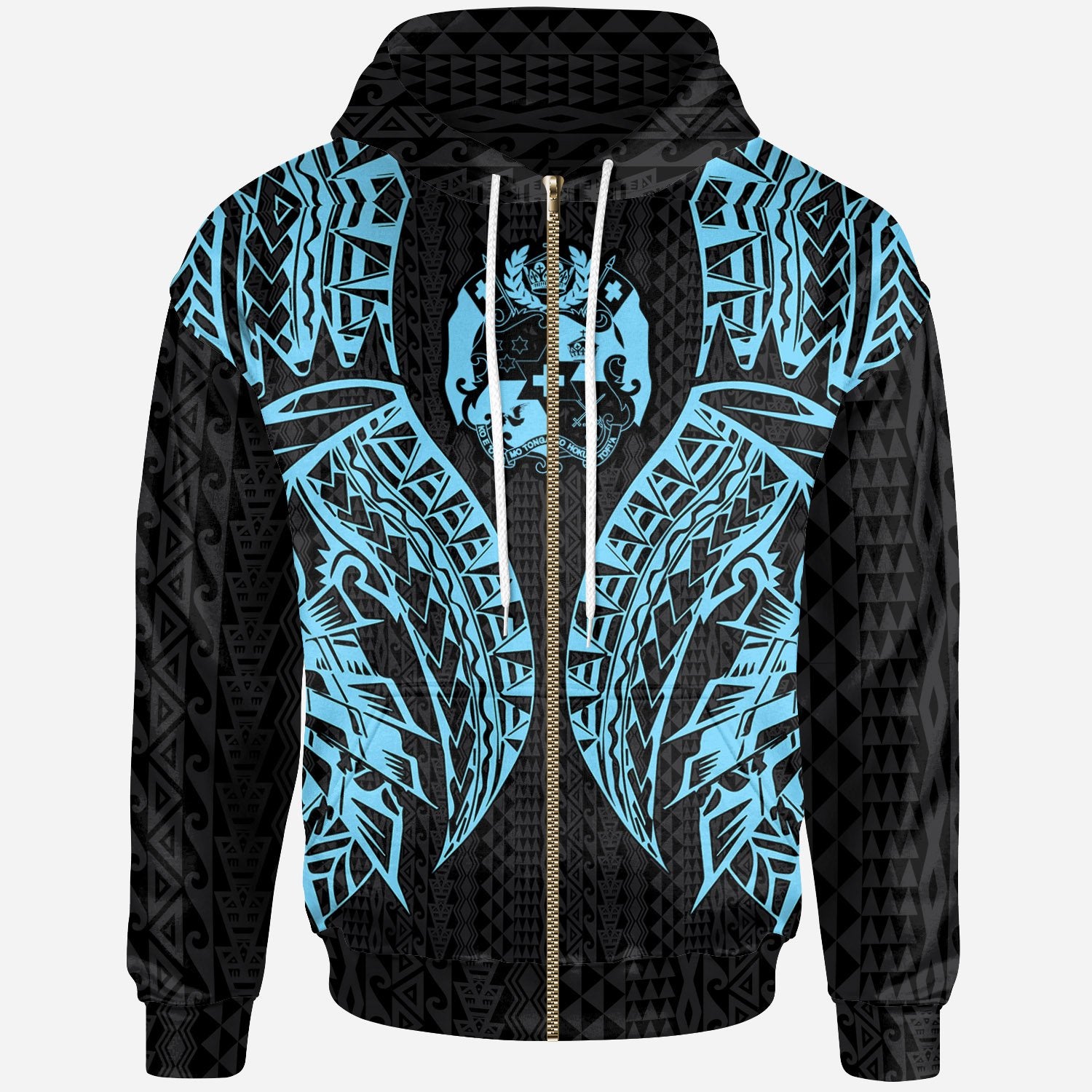 Tonga Zip up Hoodie Polynesian Lion Head Neon Style Unisex Neon - Polynesian Pride