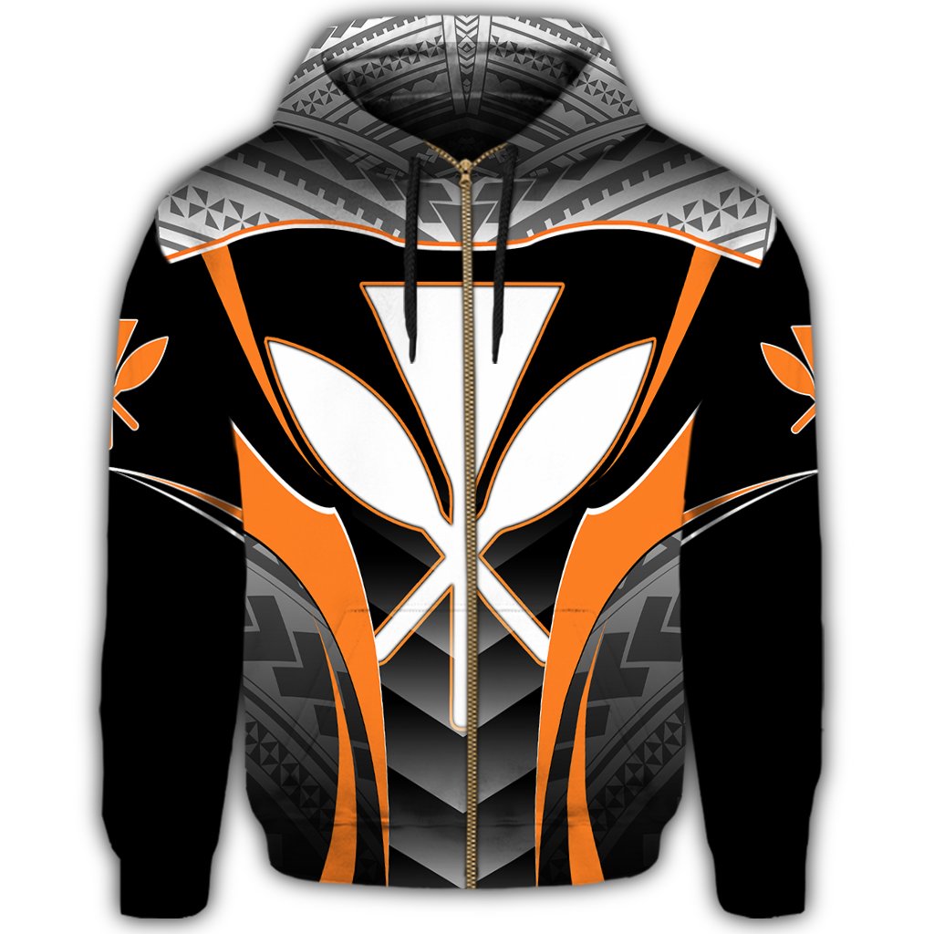 Hawaiian Polynesian Kanaka Zipper Hoodie Mea Kaua Style - Polynesian Pride