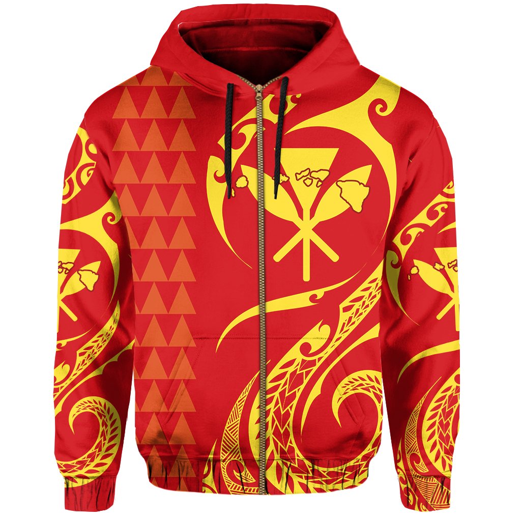 Kanaka Map Mauna Kea Polynesian Zipper Hoodie Felicity Style - Polynesian Pride