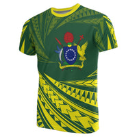 Cook Islands Polynesian T Shirt Tornado Style Unisex Green - Polynesian Pride
