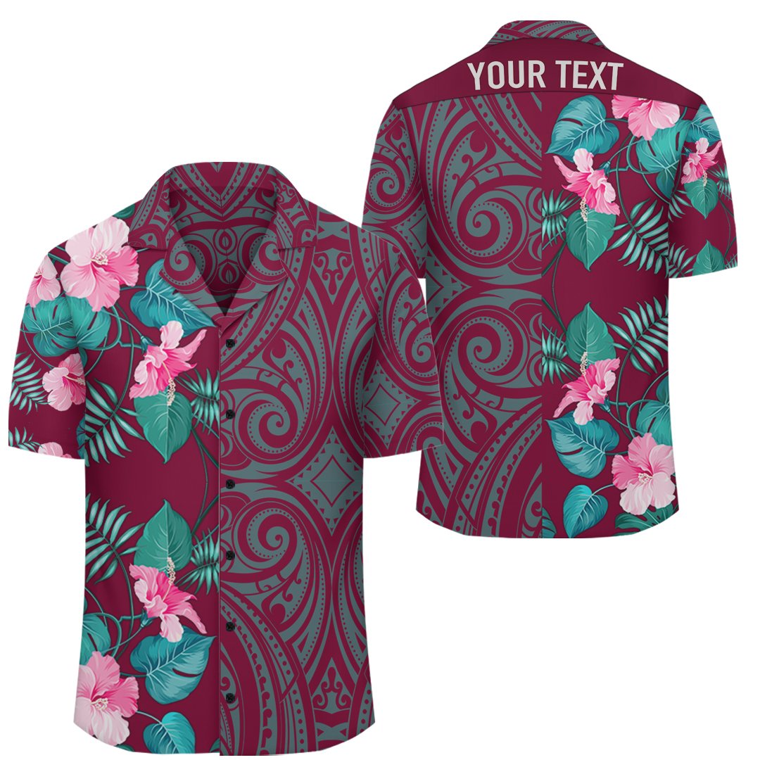 (Personalized) Hawaii Hibiscus Tropical Polynesian - Hawaiian Shirt - Pink - Melio Style Unisex Pink - Polynesian Pride