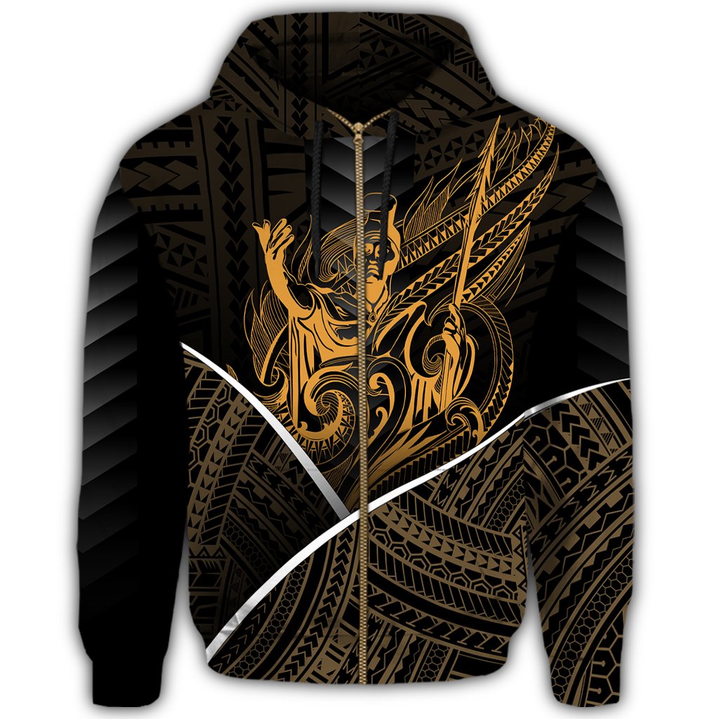 Hawaiian Kings Hawaii Coat of Arms Polynesian Zipper Hoodie Mana Style - Polynesian Pride