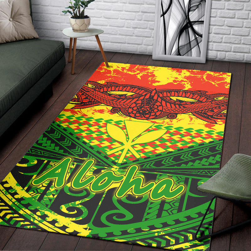 Hawaiian Tribal Kanaka Maoli Area Rug Reggae Polynesian Version LT9 Reggae - Polynesian Pride