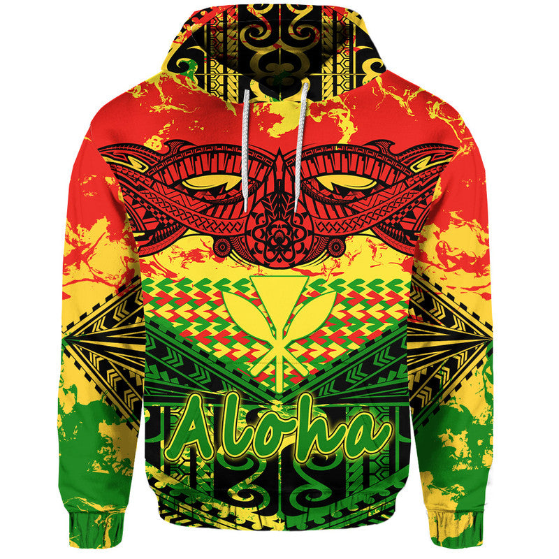 Hawaiian Tribal Kanaka Maoli Hoodie Reggae Polynesian Version LT9 Hoodie Reggae - Polynesian Pride