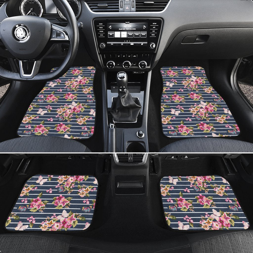 Tropical Butterfly Pink Hawaii Car Floor Mats Pink One Size - Polynesian Pride