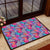 Tropical Exotic Leaves And Flowers On Geometrical Ornament. Hawaii Door Mat Door Mat Black - Polynesian Pride