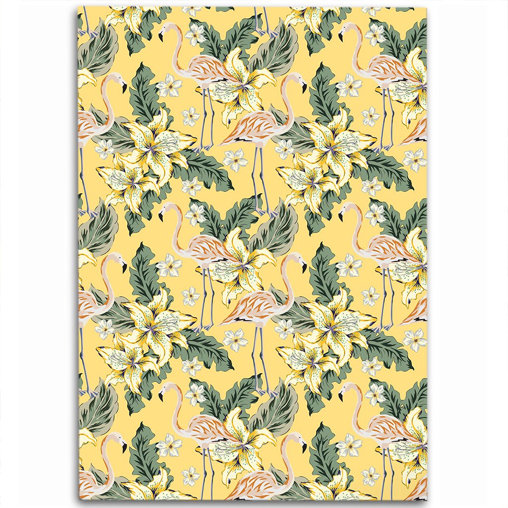 Tropical Flamingo Yellow Area Rug - AH Luxurious - Polynesian Pride