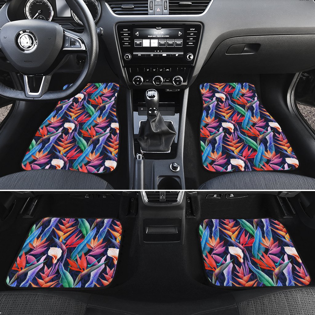 Tropical Flower Hawaii Car Floor Mats Turquoise One Size - Polynesian Pride