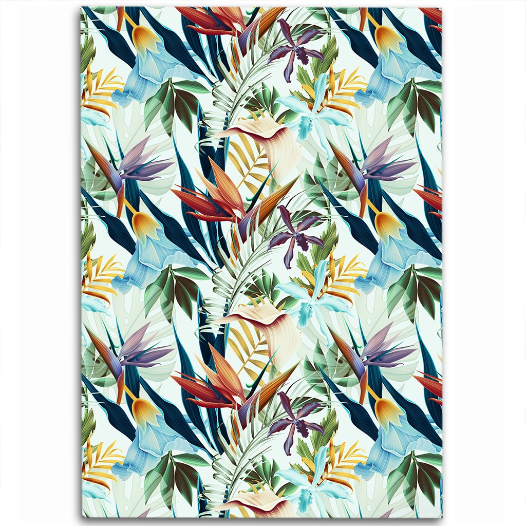 Tropical Flower Plant And Leaf Pattern Area Rug - AH Luxurious - Polynesian Pride