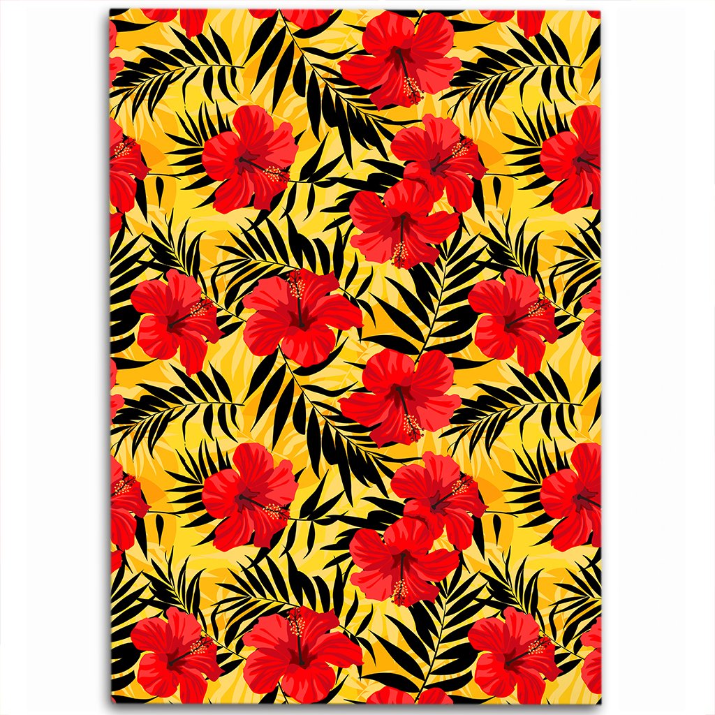 Tropical Flowers And Palm Leaves Area Rug - AH Luxurious - Polynesian Pride