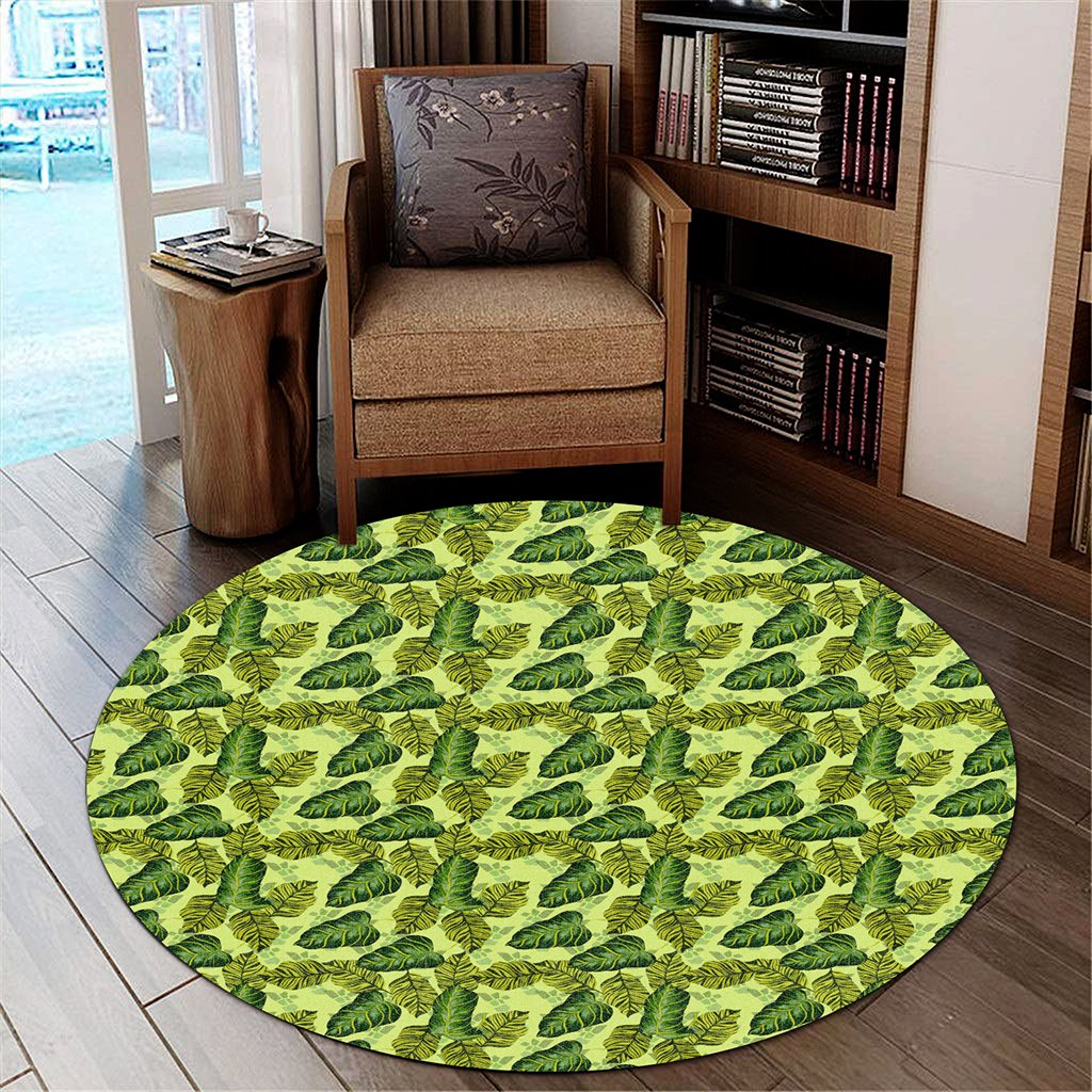 Tropical Green Round Carpet - AH Round Carpet Luxurious Plush - Polynesian Pride