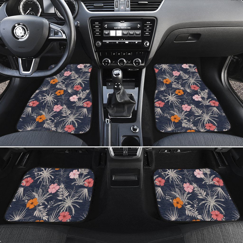 Tropical Grey Hawaii Car Floor Mats Grey One Size - Polynesian Pride