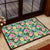 Tropical Hibiscus Banana Leafs Hawaii Door Mat Door Mat Black - Polynesian Pride