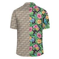 Tropical Hibiscus Banana Leafs Lauhala Moiety Hawaiian Shirt - Polynesian Pride