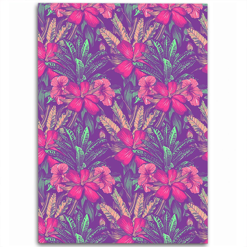 Tropical Hibiscus Purple Area Rug - AH Luxurious - Polynesian Pride