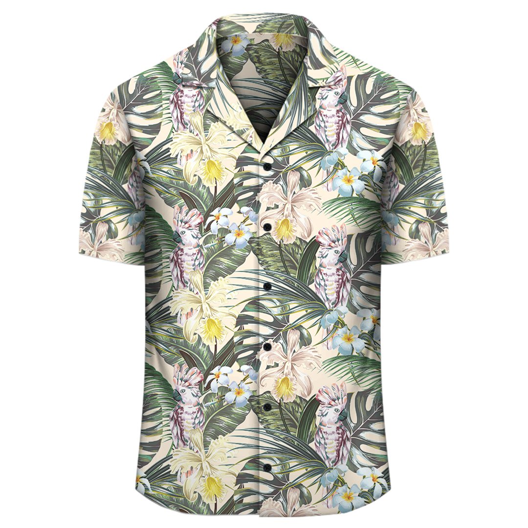 Tropical Jungle Parrots And Flamingos Hawaiian Shirt - Polynesian Pride
