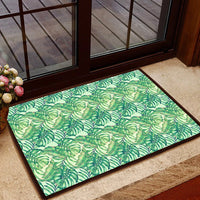 Tropical Leaves Jungle Monstera Leaf Hawaii Door Mat Door Mat Black - Polynesian Pride