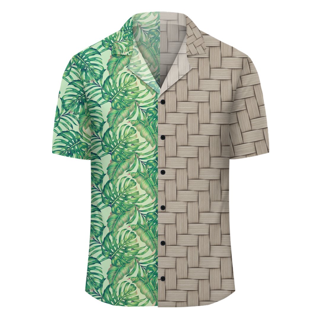 Tropical Leaves Jungle Monstera Leaf Lauhala Moiety Hawaiian Shirt - Polynesian Pride