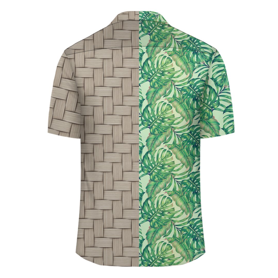 Tropical Leaves Jungle Monstera Leaf Lauhala Moiety Hawaiian Shirt - Polynesian Pride