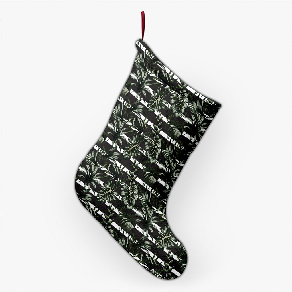 Tropical Line Patttern Christmas Stocking 26 X 42 cm Black Christmas Stocking - Polynesian Pride