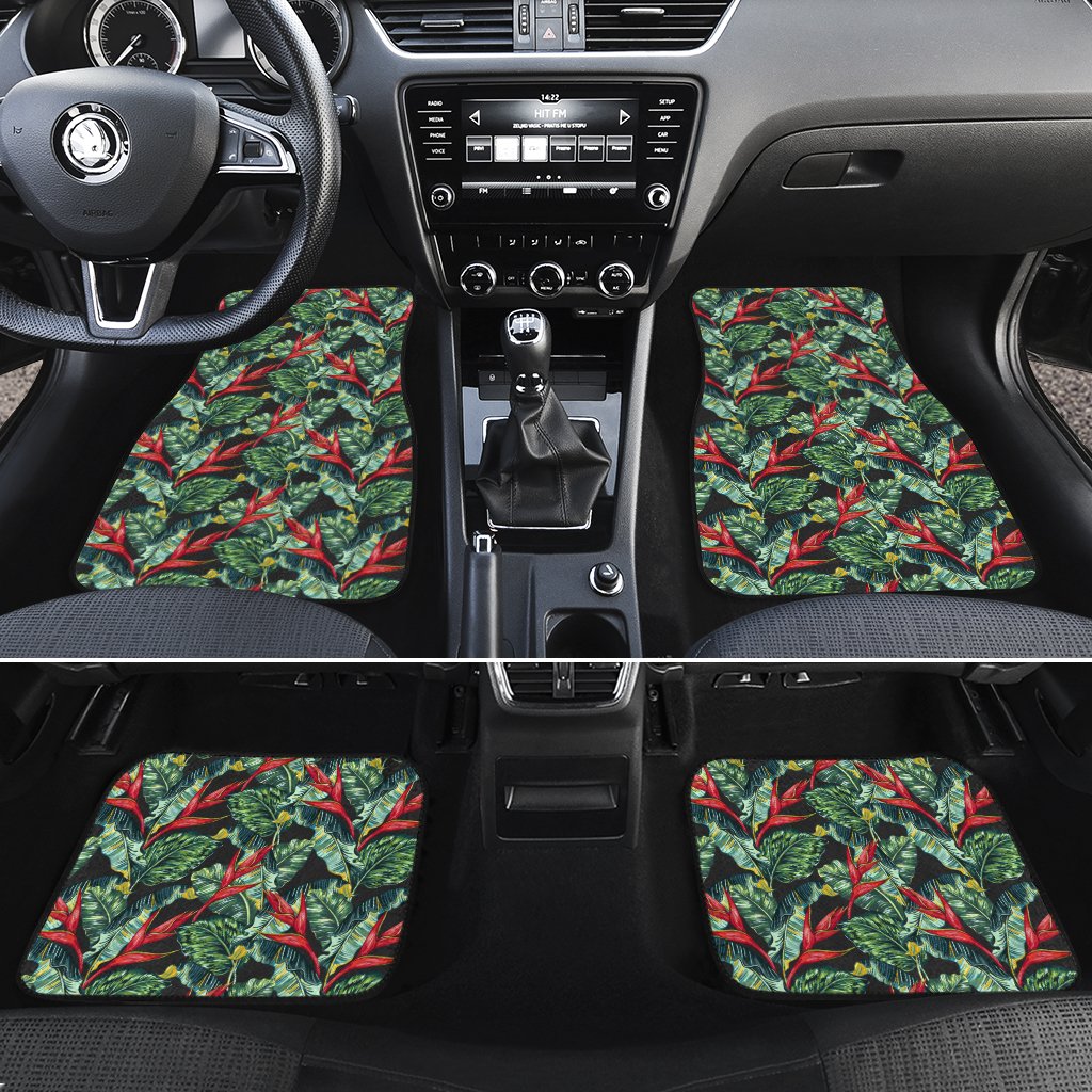 Tropical Monstera Leaf Green Mix Hawaii Car Floor Mats Green One Size - Polynesian Pride