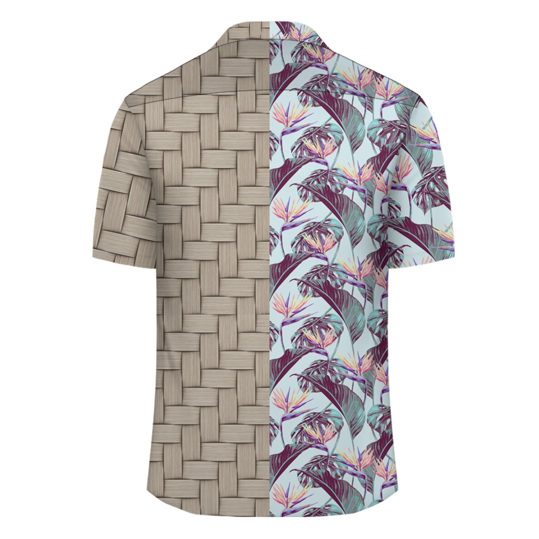 Tropical Monstera Leaf Lauhala Moiety Hawaiian Shirt - Polynesian Pride