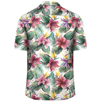 Tropical Palm Leaf White Hawaiian Shirt - Polynesian Pride